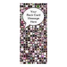 Distressed Jewel Tones Textured Grid Pattern Rack Cards