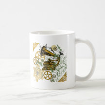 Distressed Look Steampunk Design Coffee Mug