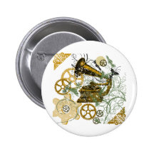 Distressed Look Steampunk Design Pin