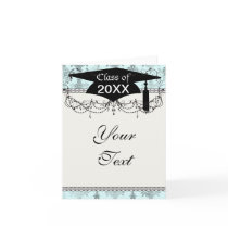 distressed lovely soft blue damask cards