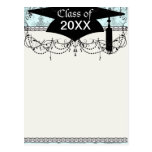 distressed lovely soft blue damask post cards