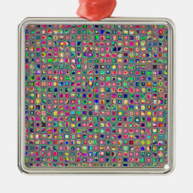 Distressed Multicolored 'Glass' Tiles Pattern Ornament