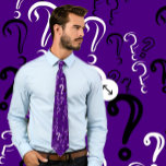 Distressed Question Mark Tie- White, Black, Indigo