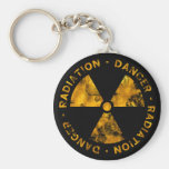 Distressed Radiation Symbol Keychain