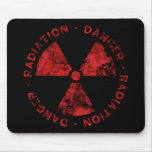 Distressed Red Radiation Symbol Mousepad