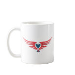 Distressed Red White and Blue Heart With Wings Mug