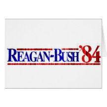 Distressed Retro Reagan-Bush 1984 Card