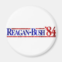 Distressed Retro Reagan-Bush 1984 Refrigerator Magnet