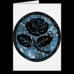 Distressed Rose Silhouette Cameo - Blue cards