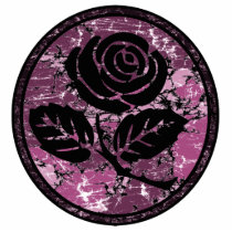 Distressed Rose Silhouette Cameo - Pink