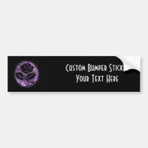 Distressed Rose Silhouette Cameo - Purple Bumper Stickers