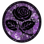 Distressed Rose Silhouette Cameo - Purple photo sculptures