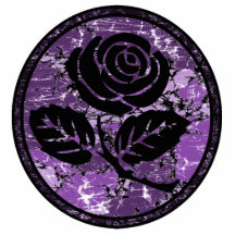 Distressed Rose Silhouette Cameo - Purple Photo Sculpture