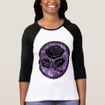 Distressed Rose Silhouette Cameo - Purple t-shirts