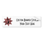 Distressed Screaming Black Cat - Red bumper stickers