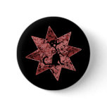 Distressed Screaming Black Cat - Red buttons