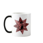 Distressed Screaming Black Cat - Red mugs