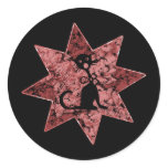 Distressed Screaming Black Cat - Red stickers