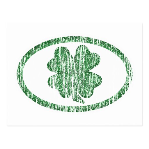 Distressed Shamrock Post Card