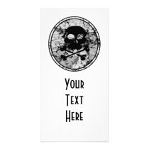 Distressed Skull & Crossbones Silhouette B&W