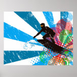 Distressed Surfer Paradise Poster posters