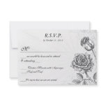 Distressed Victorian Vintage Tattoo Rose  RSVP invitations