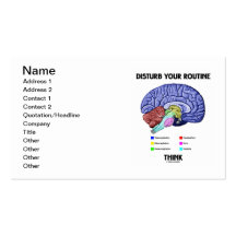 Disturb Your Routine Think (Brain Anatomy) Business Cards