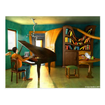 Disturbing the Pianist Postcard