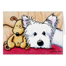 Ditto & Pudge Westie Dog Note Card