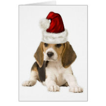 Ditzy Dogs~Original Notecard~Beagle~Christmas