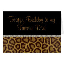 Diva Birthday Leopard Birthday Card