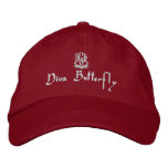 Diva Butterfly Red embroidered hats