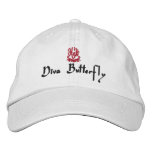 Diva Butterfly White embroidered hats