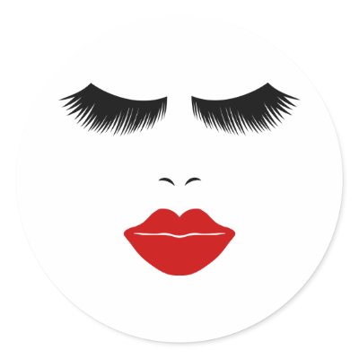 Diva Clothing Store on Diva Fashion Face With Lashes Full Lips Stickers Zazzle Co Uk