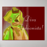 Diva Fashionista In Spring Poster posters
