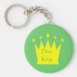 Diva King Gold Crown Keychain