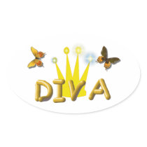 Diva Oval Sticker