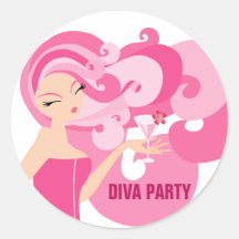Diva Party Stickers