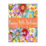 Diva's Happy 40th birthday flower power postcard