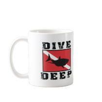 Dive Deep Shark SCUBA Flag Mugs