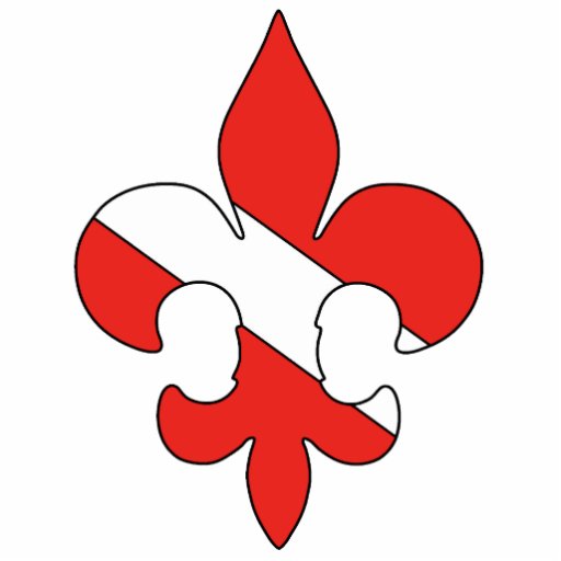 Dive Flag Fleur de lis cut out Magnet