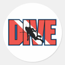 Dive Round Stickers