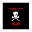 diversity kills skull and crossbones t-shirts