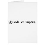 Divide and conquer. cards