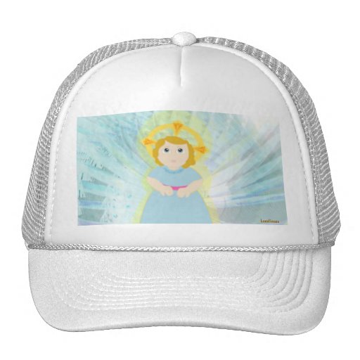 Divine Child Dazzling Blue Angel's Wings Cap Trucker Hat