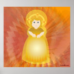 Divine Child Dazzling Love On Fiery Angel's Wings Poster