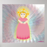 Divine Child Dazzling Love Pink Blue Angel's Wings Poster