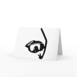 diving goggles and snorkel card
