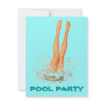 Diving Legs Retro Swimming Pool Party Invitations