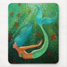 Diving Mermaid Mouse Pads